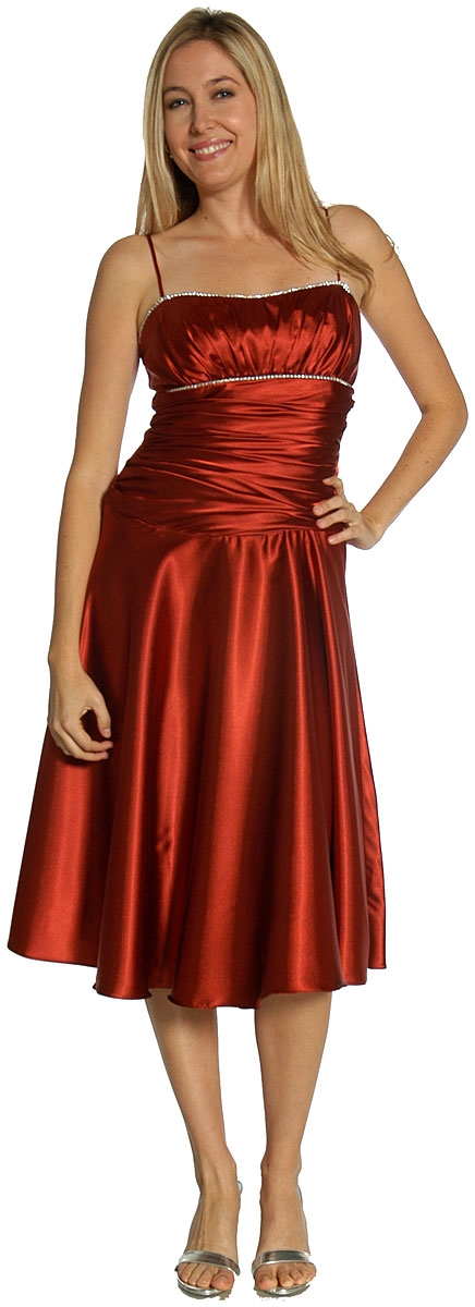Spaghetti Strap Shirred Party Dress