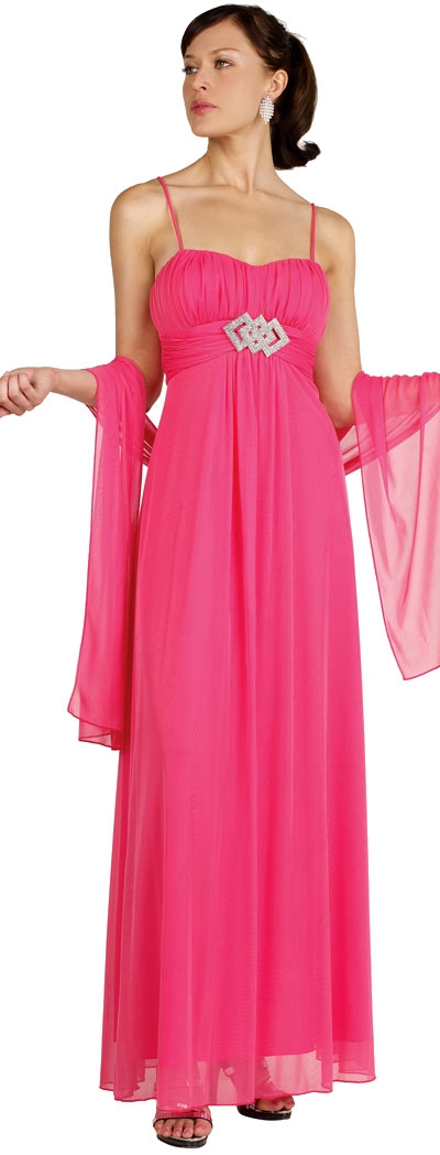 Empire Cut Formal Dress with Diamond Brooch