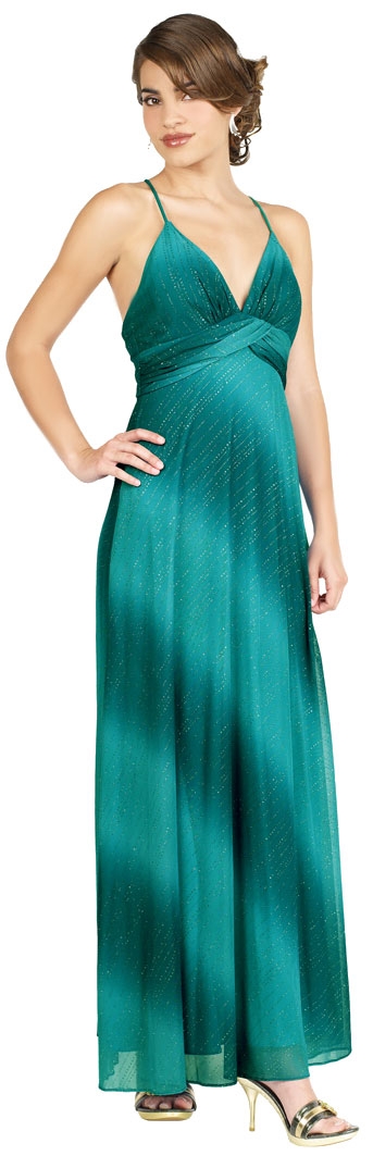 Shimmering Two Tone Print Evening Dress