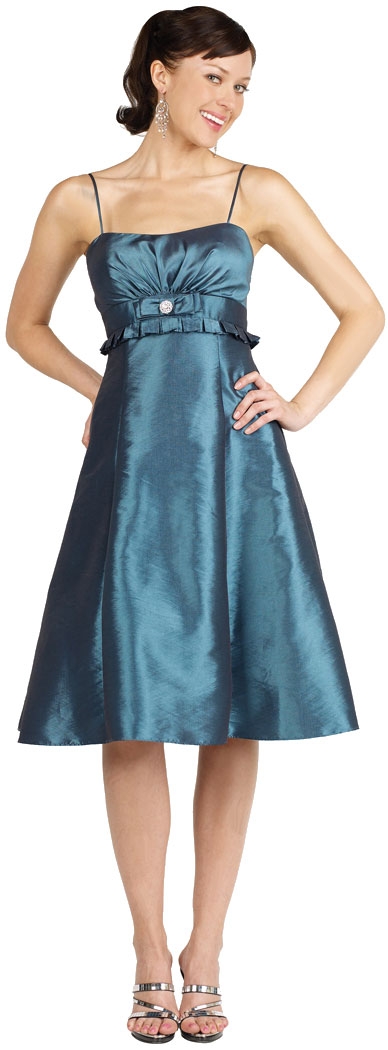Two Tone Taffeta Empire Cut Party Dress