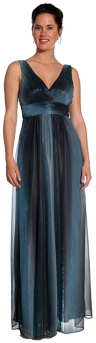 Two Toned Shimmer Empire Prom Dress — in alternative view