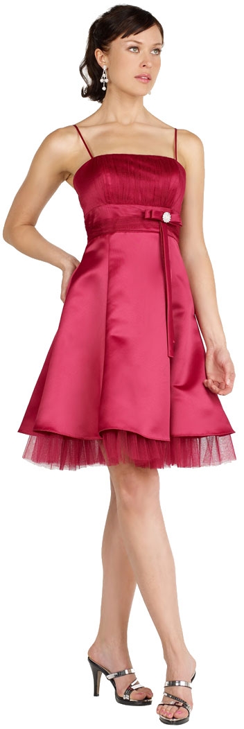 Short Party Dress with Ribbon Waist