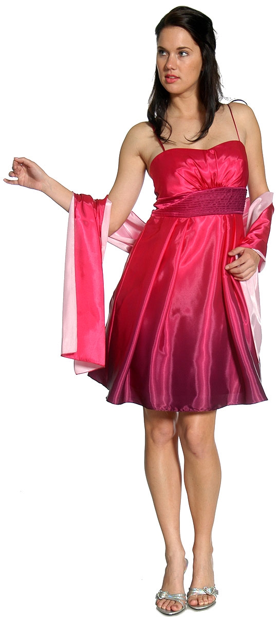 Shimmer Satin Spaghetti Prom Dress