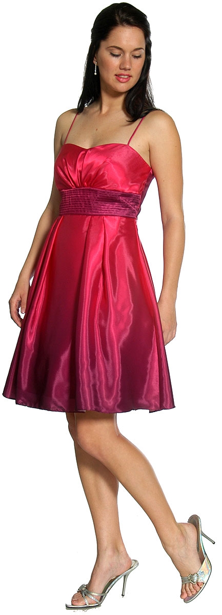 Shimmer Satin Spaghetti Prom Dress — in alternative view
