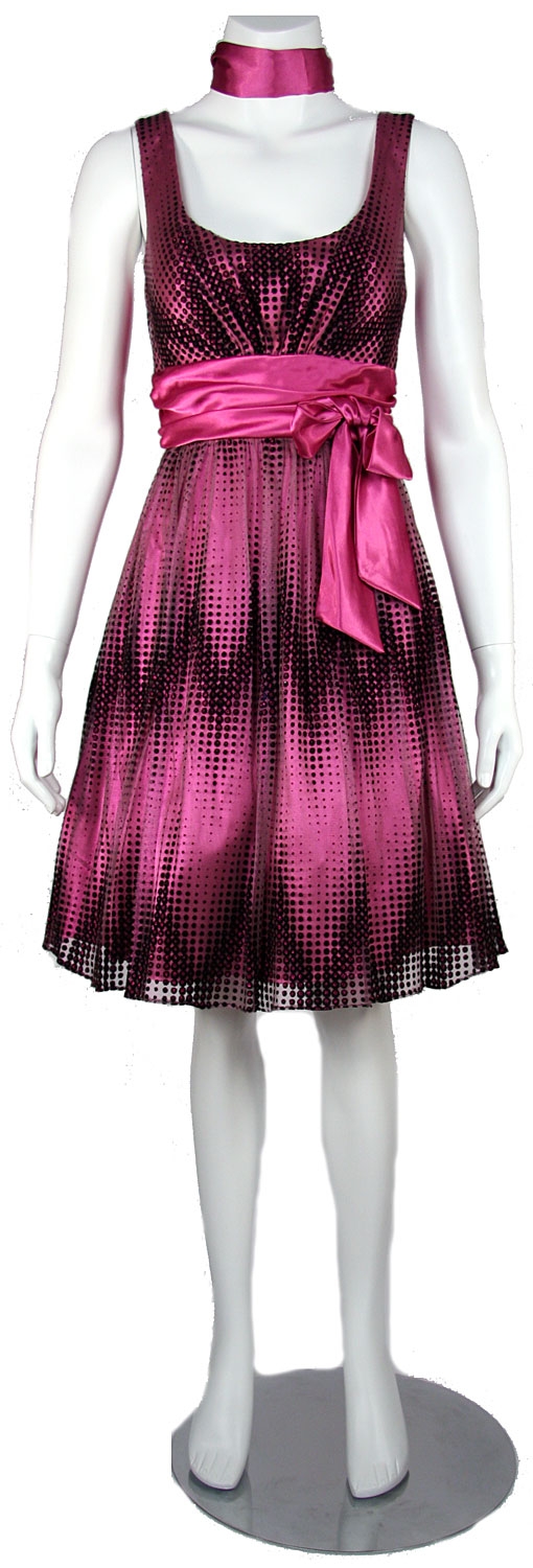 Ribbon Bow Short Prom Dress — in Black/Fuchsia