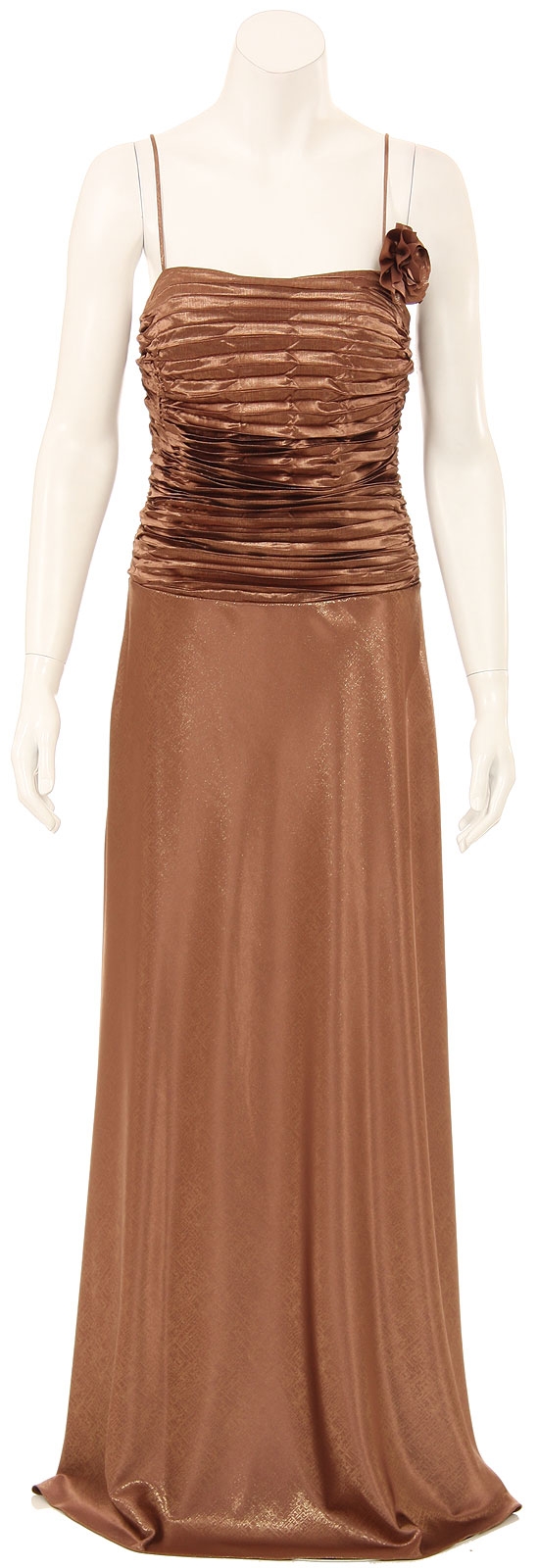 Shirred Bodice Formal Evening Dress — in Bronze