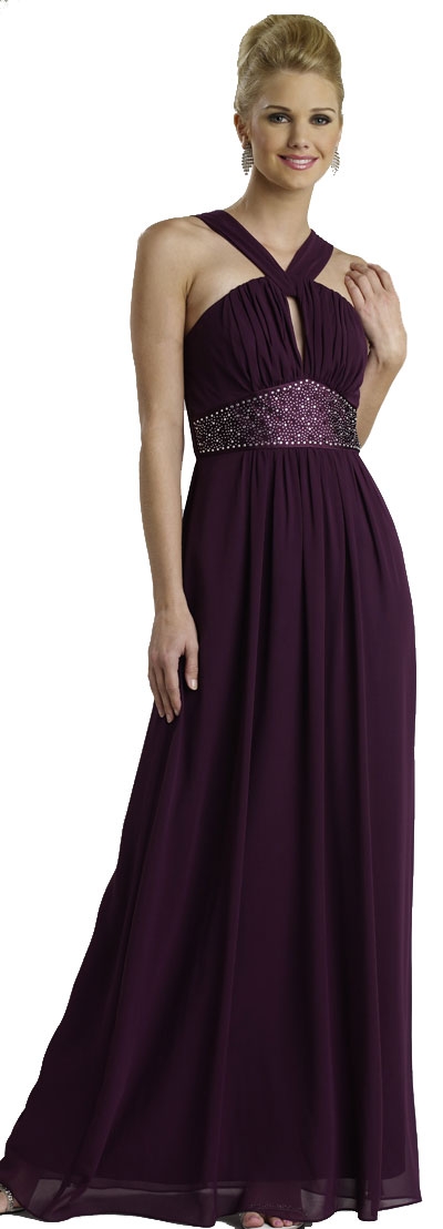 Cross Tie Halter Neck Formal Evening Dress