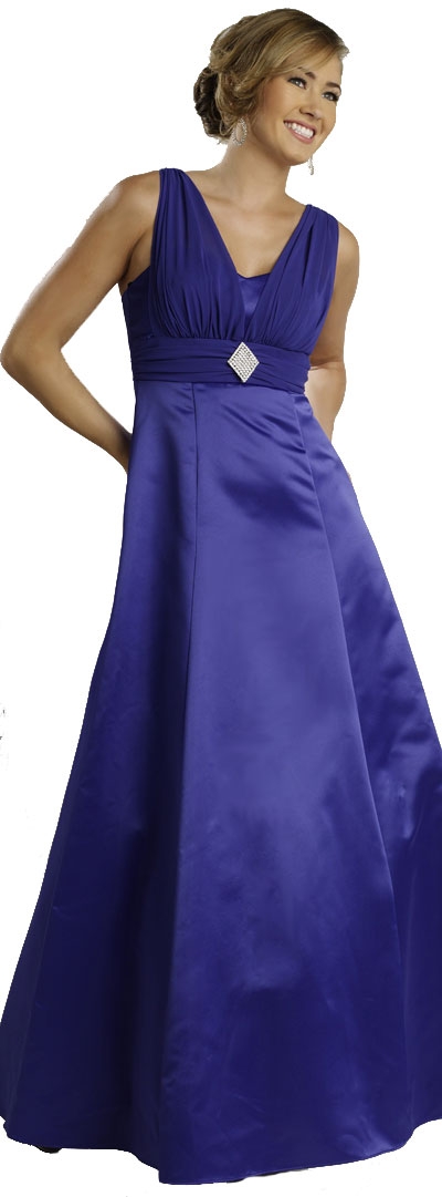 Shirred Overlay Bodice Formal Dress