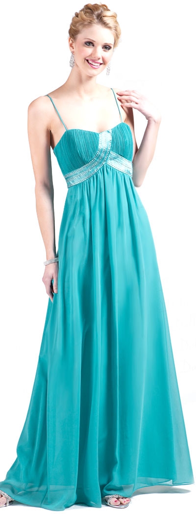 Spaghetti Strapped Long Chiffon Formal Prom Dress