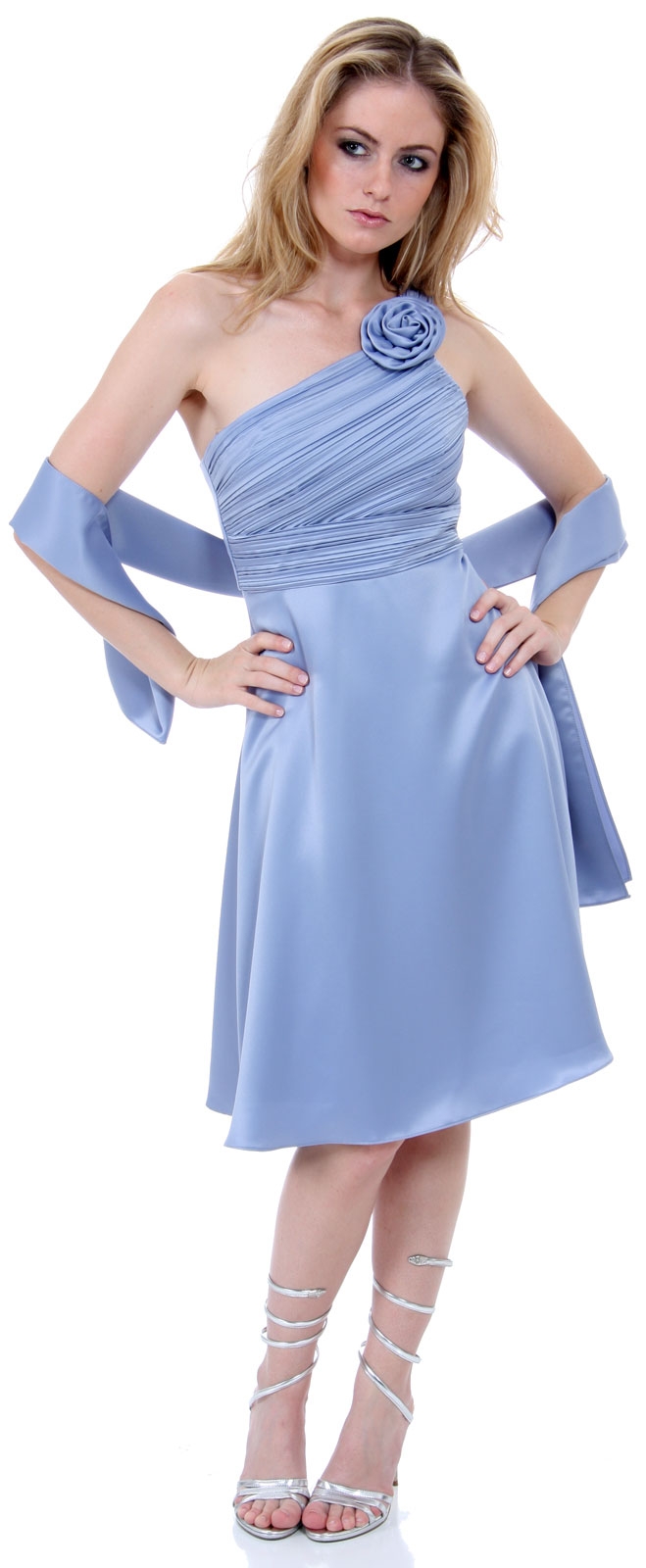 Ravishing One-Shoulder Bridesmaid Party Dress — in alternative image