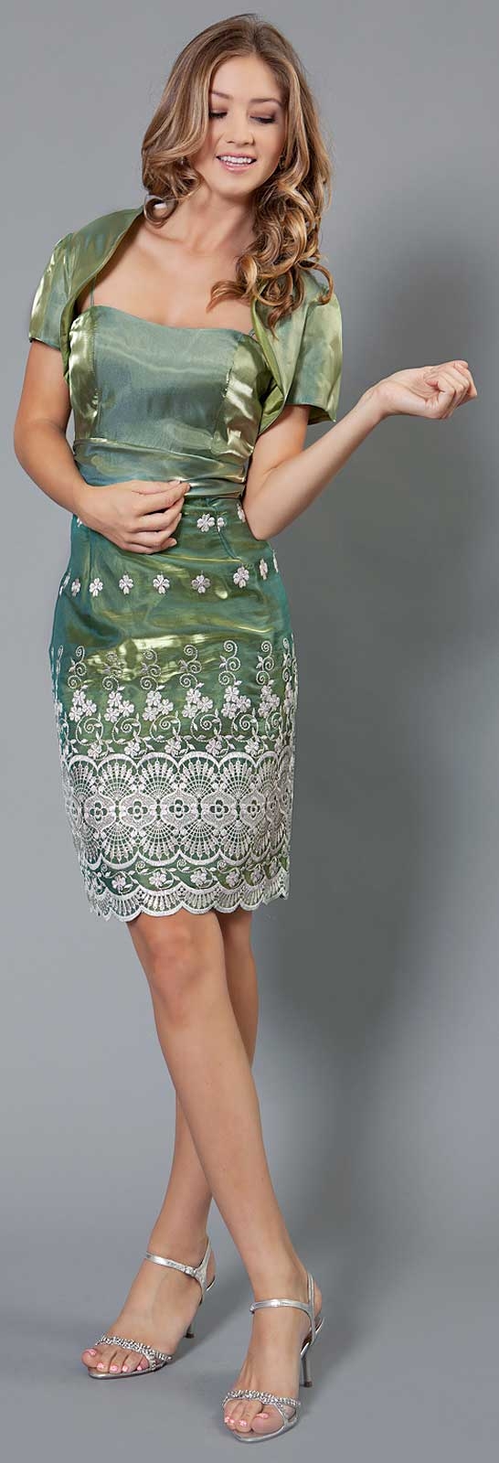Modish Spaghetti Strap Cocktail Dress — in Green