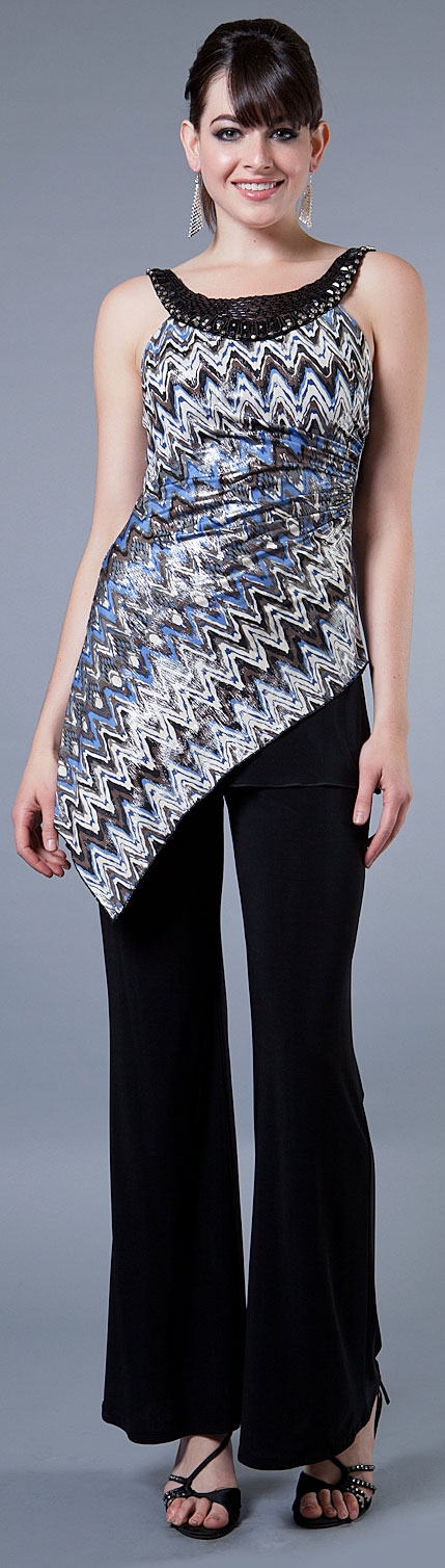 Asymmetric 2 Piece Pant Dress