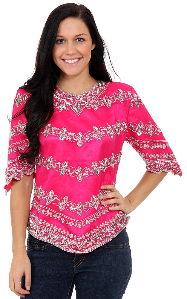 Multi-Design Sequined Blouse