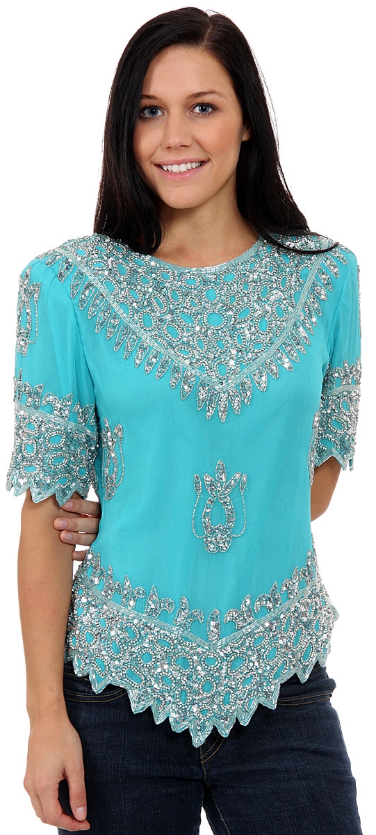 Formal Hand Beaded Blouse