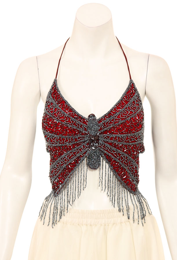 Halter Butterfly-like Sequined Designed Top
