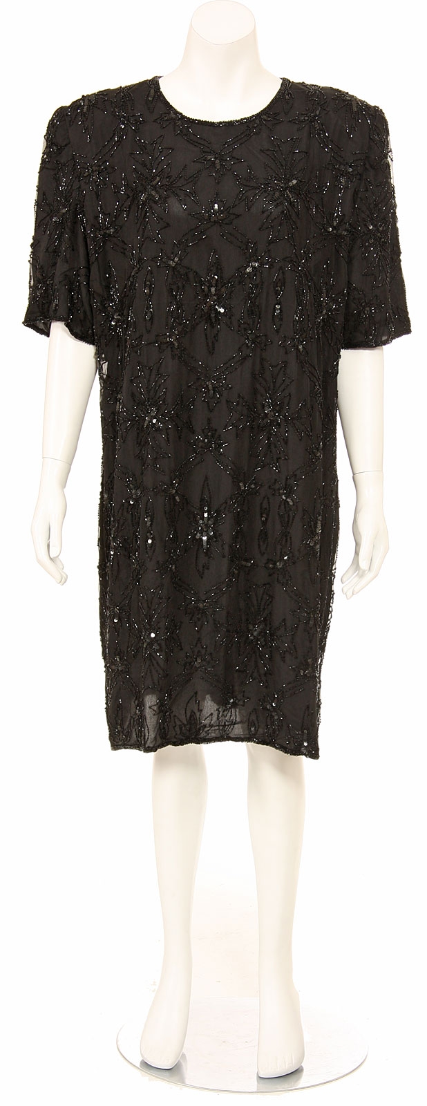 Flowered Print Sequined Cocktail Dress