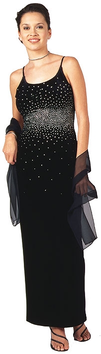 Silver Glittered Velvet Formal Dress