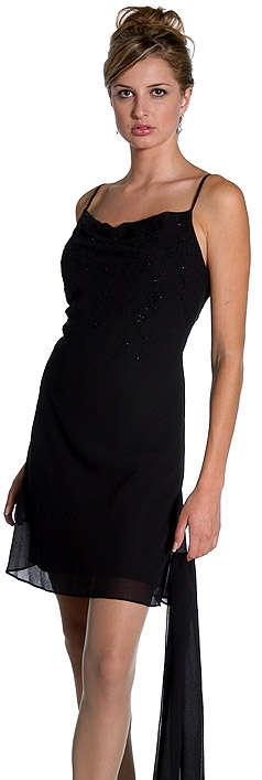 Floral Beaded Short Cocktail Party Dress