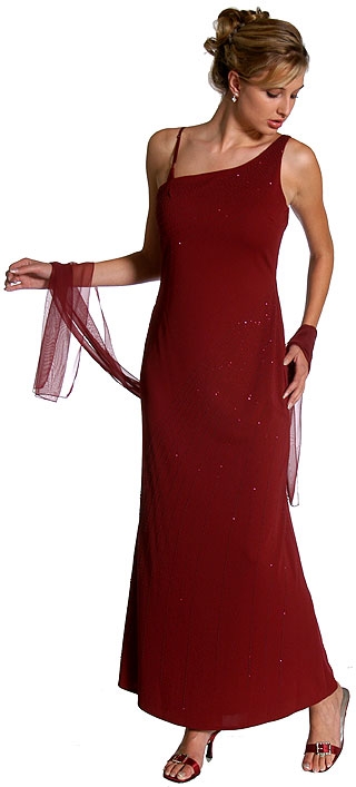 Single Shoulder and Thin Strap Beaded Dress