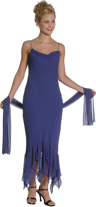 Ruffled Bottom Slim Cut Dress