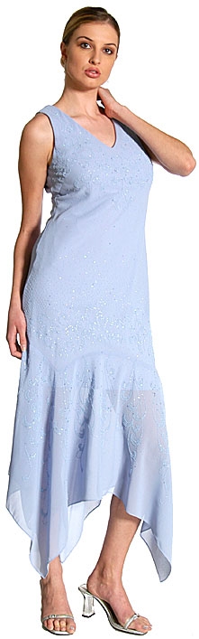Asymmetric Beaded Party Dress