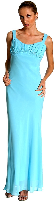 Empire Full Length Beaded Evening Dress