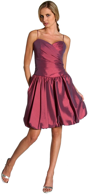 Spaghetti Straps Short Bubble Party Dress