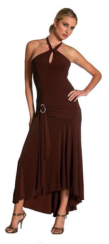 Stretchy Halter and Keyhole Formal Dress