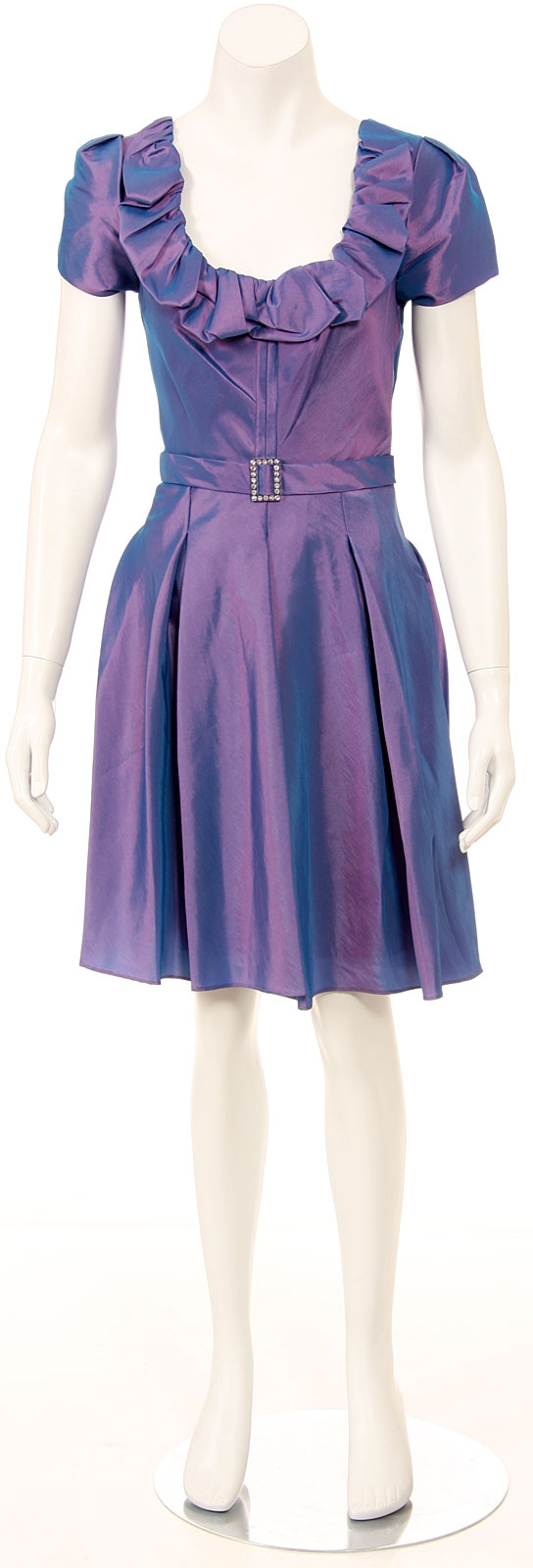 Classic Modest Short Party Dress — in Dark Lilac