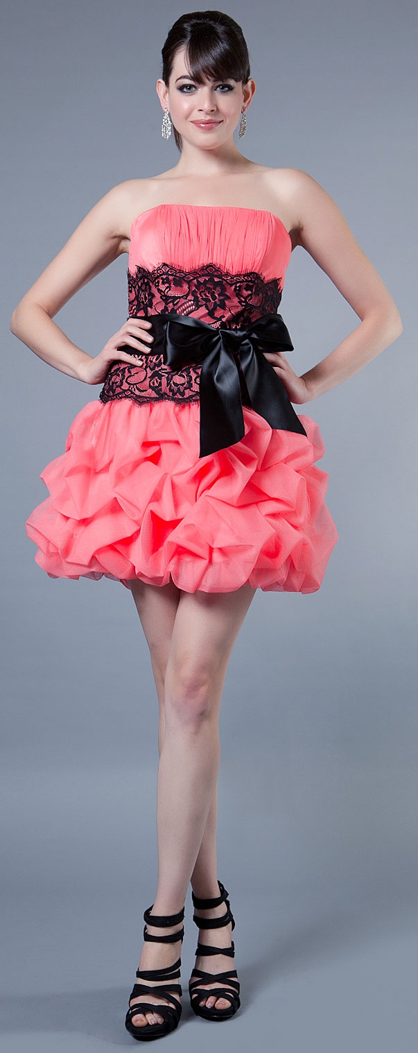 Multi Detailed Bubble Prom Dress