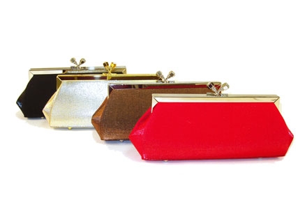 Metal Frame Satin Evening Bag