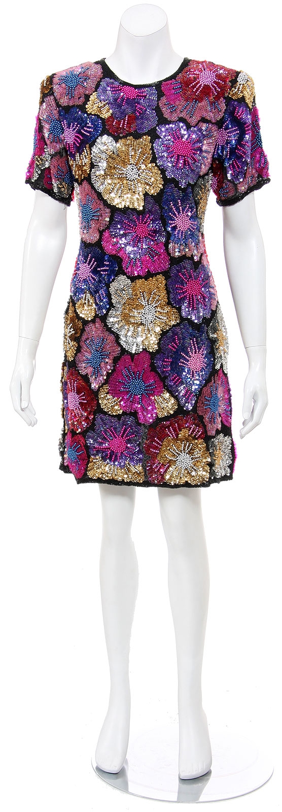 Short Dress with Rich Elaborated Floral Design
