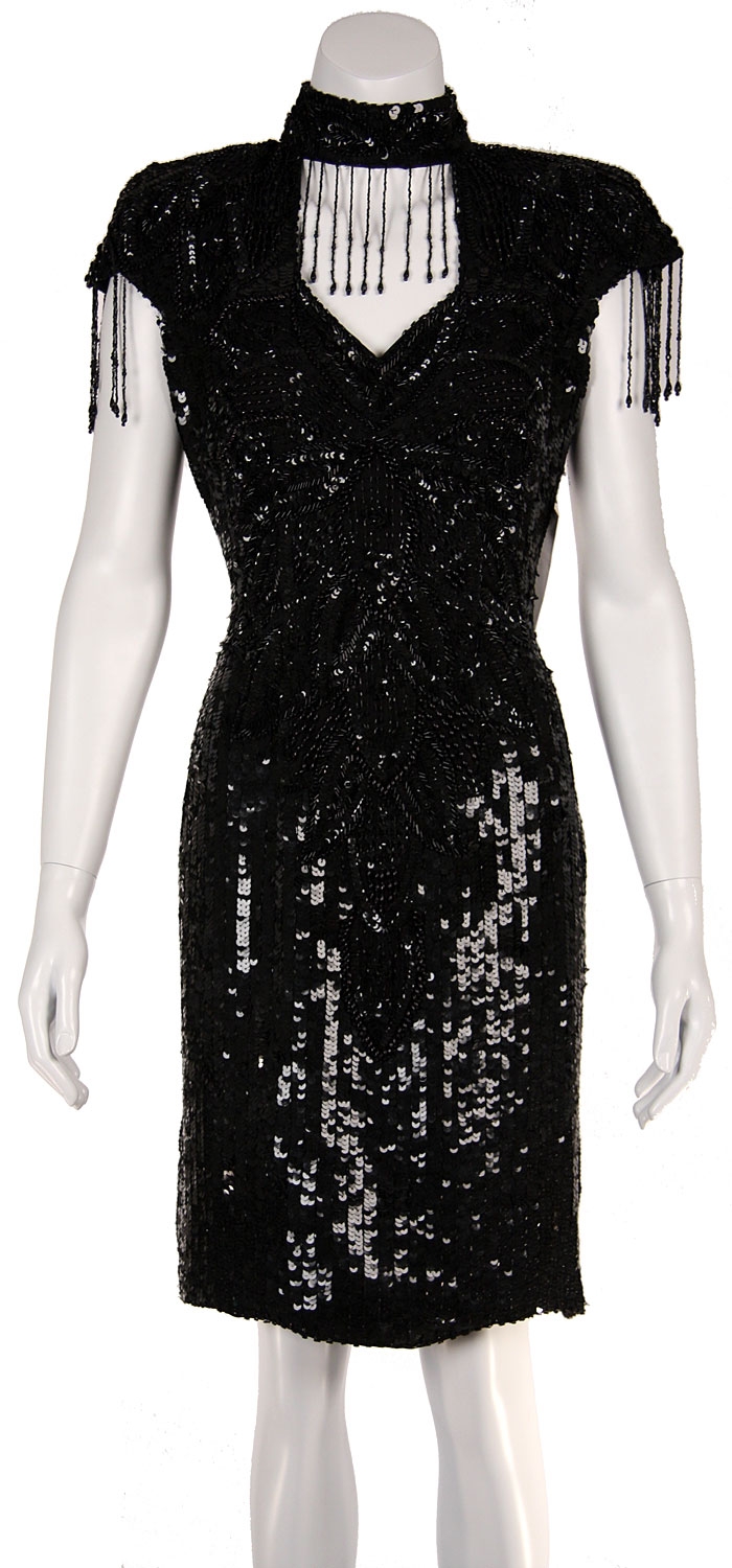 Short Fully Beaded Cocktail Dress