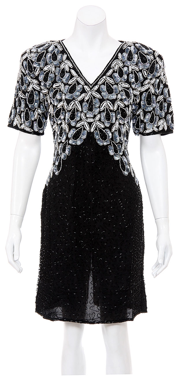 Night Sheels Hand Beaded Short Dress