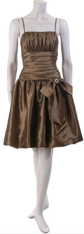 Spaghetti Strapped Bust Pleged Short Bubble Dress