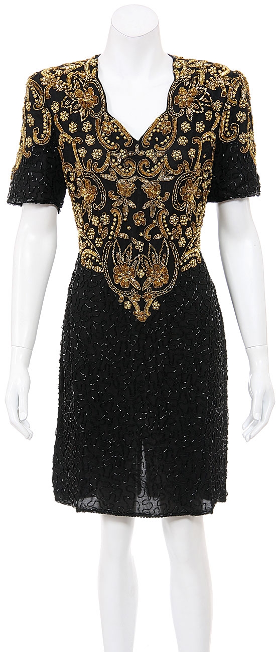 Falling Flowers Hand Beaded and Sequined Dress