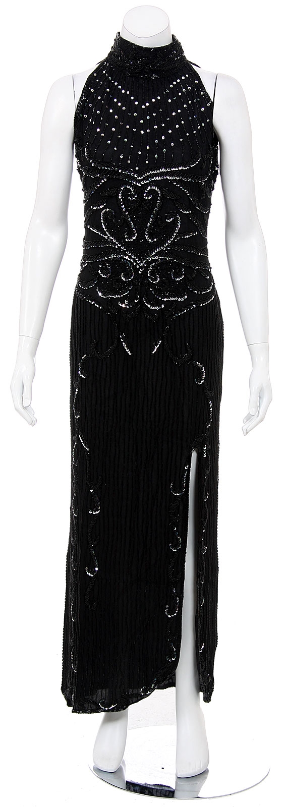 Swan Romance Turtle Neck Sequined Formal Dress