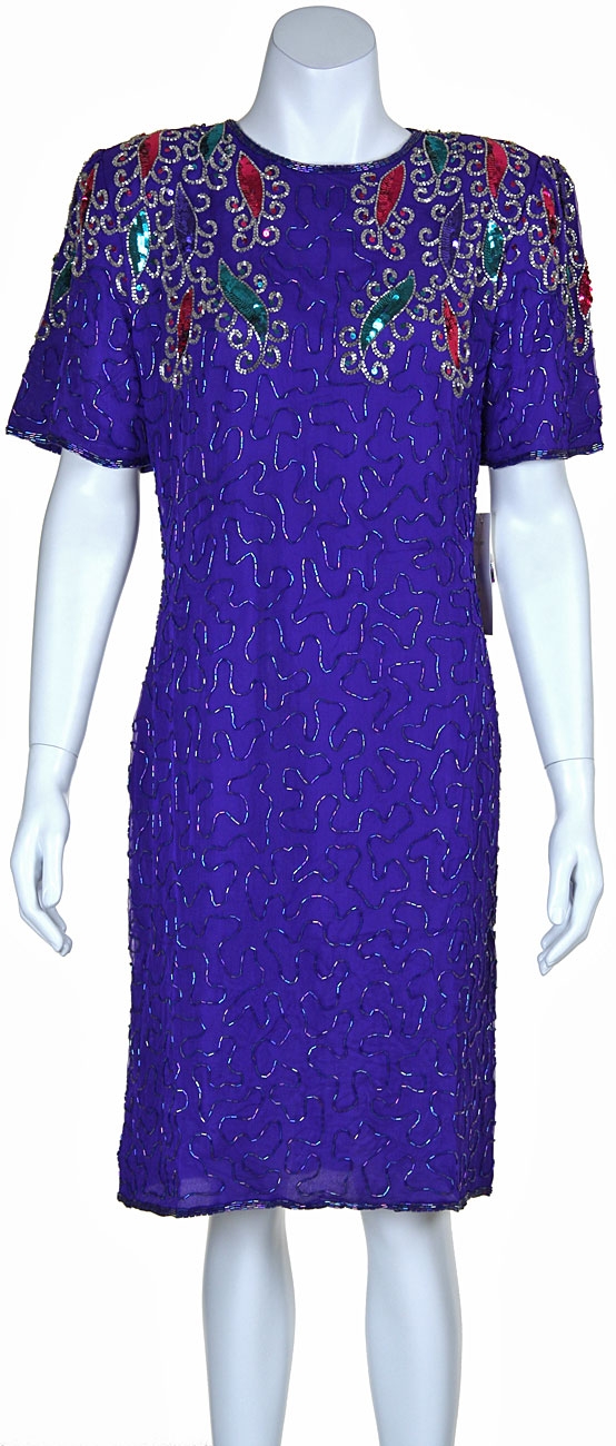 Round Neck Short Sequin Cocktail Dress