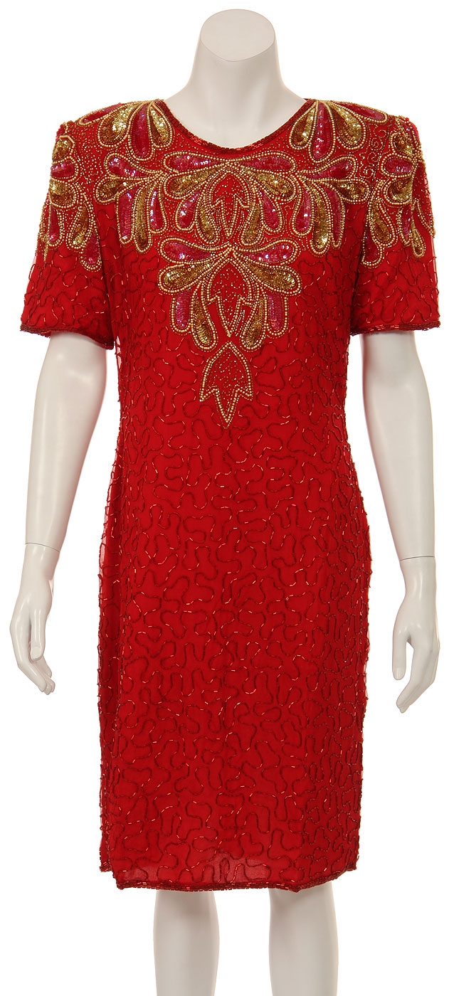 Tea Length Sequin Formal Dress