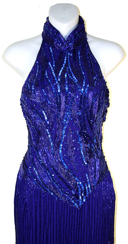 Halter Neck Off Shoulder Pageant Gown — in close up