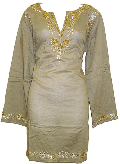 Long Sleeve Beaded Embroidered Top 