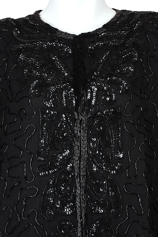 Symmetrical Hand Beaded Jacket  — in close up