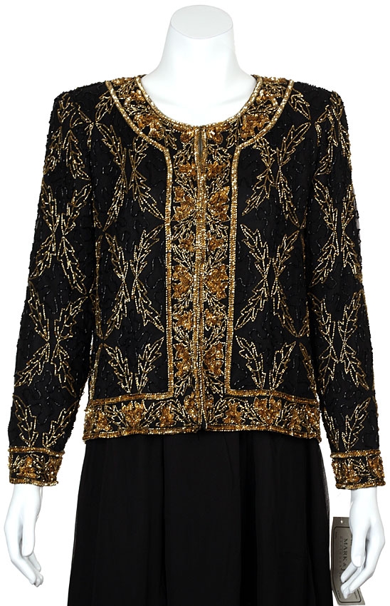 Leaf Print Hand Beaded Jacket