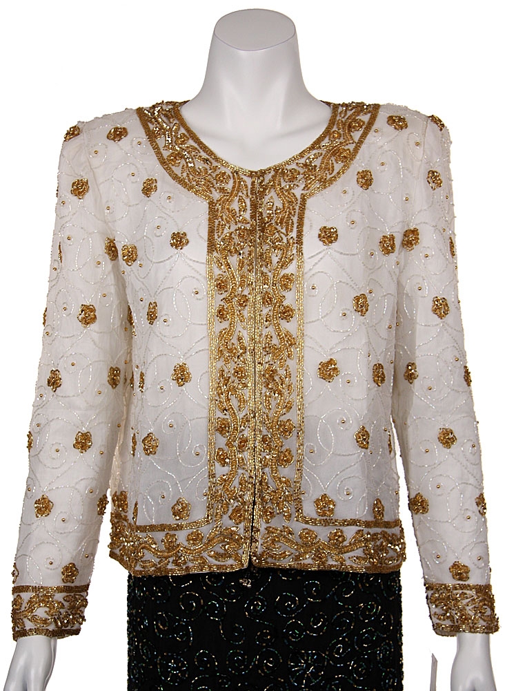 Handbeaded Floral Short Jacket
