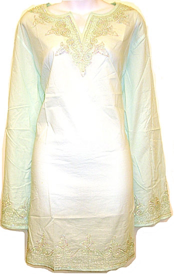 Long Sleeve Beaded Embroidered Top 