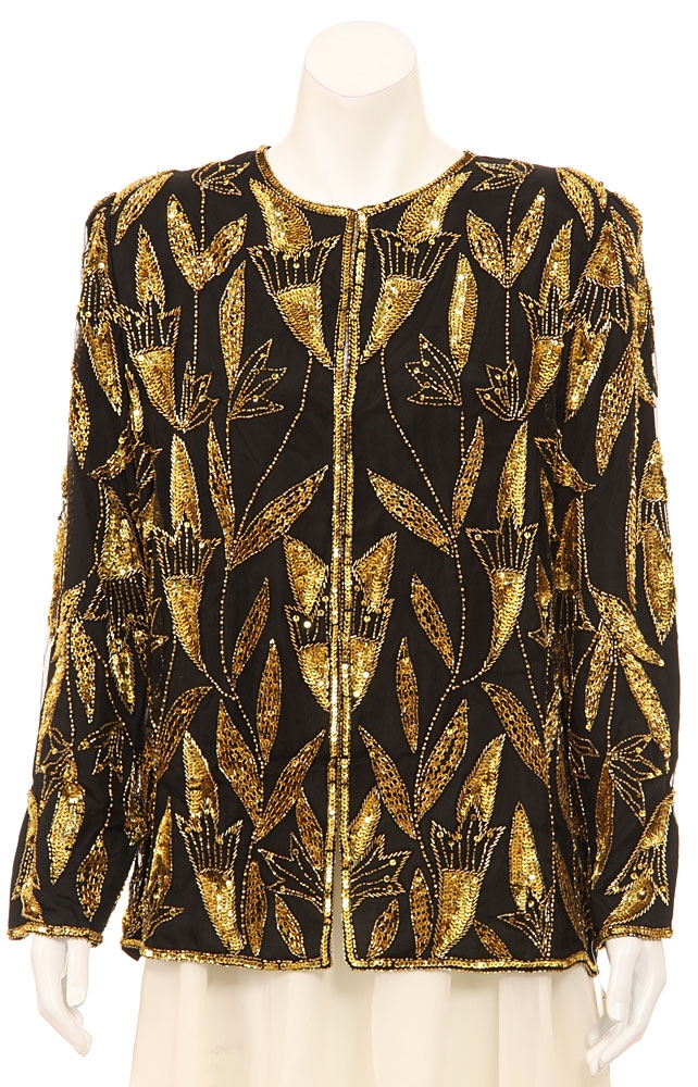 Petal Designed Long Sleeve Sequined Jacket