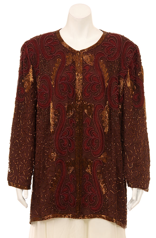 Hand Beaded Long Sleeve Sequined Jacket