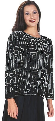Hand Beaded Medium Size Jacket with Pipes Design