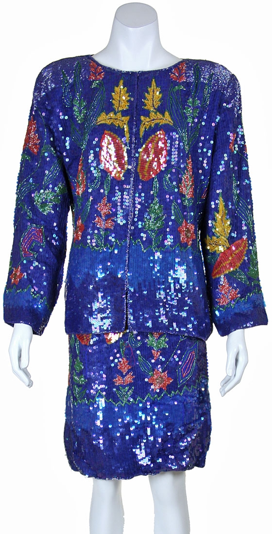 Two Piece Matching Jacket and Skirt Set