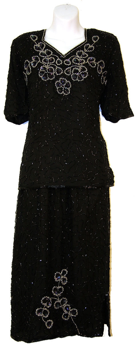 2 Piece Formal Blouse and Skirt Set